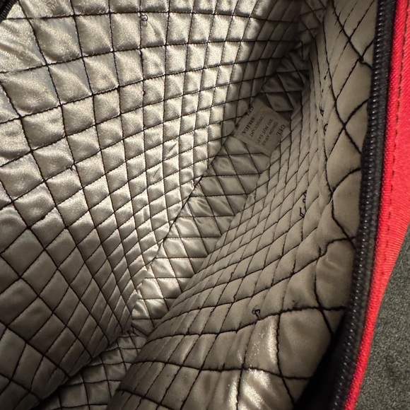 VTG Y2K Padded Cotton Striped Stiff Laptop Bag Side Pocket Colorful NWOT RARE - Picture 7 of 9